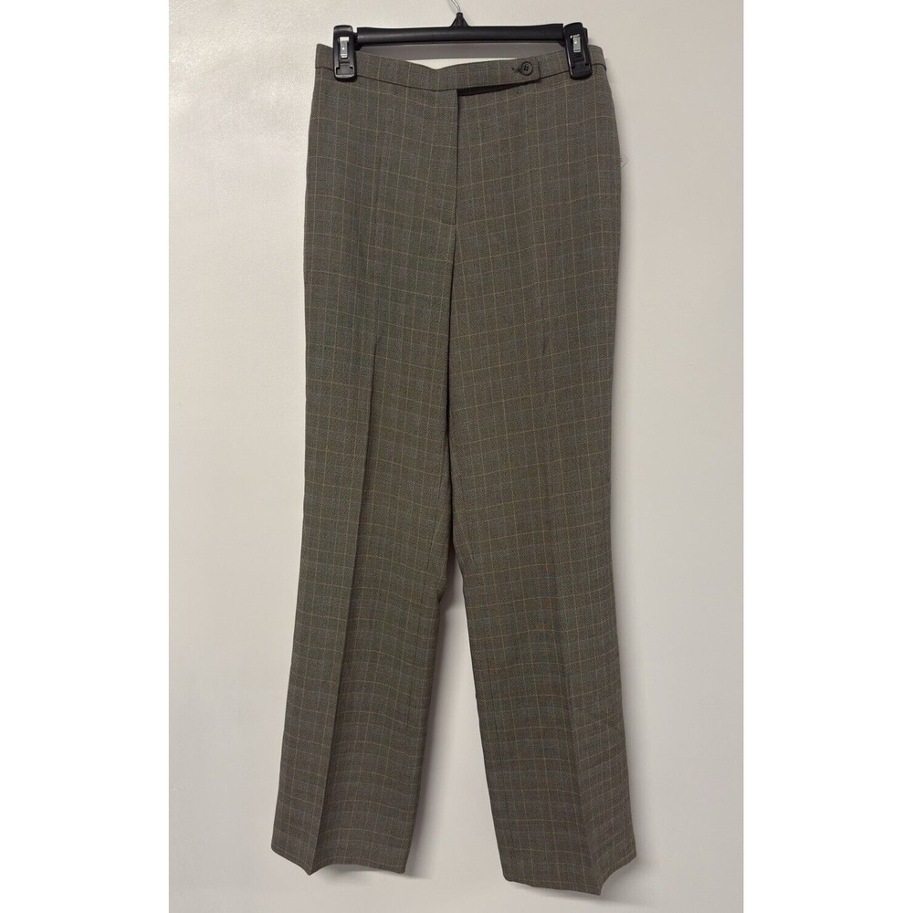 EAST 5th LADIES Brown Plaid  Flat Front Straight Leg‎ Size 8 New #8